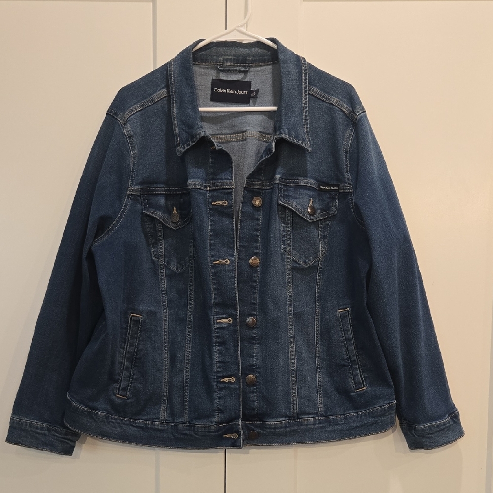 Calvin Klein Blue Denim Jean Jacket Womens 3X